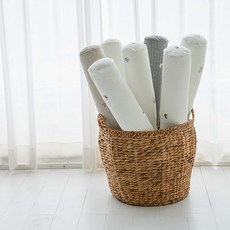 롤베이비 피그먼트 자수바디필로우 면100수 아기 신생아 유아 바디필로우 롱쿠션 아기죽부인, 허니비화이트