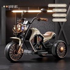 어린이용 전기 세발자전거, 전기 구동, 듀얼드라이브브라운골드+초대형배터리+블루투스음악, 1개