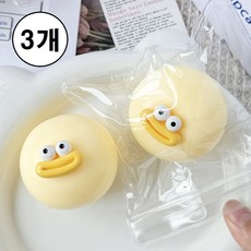 쫀득 말랑이 동그란 힐링볼, 3개, 엘로