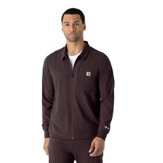 Carhartt 칼하트 Scrubs C80023 남성용 RUGG 어그ed Flex 모던 핏 본디드 플리스 잭 다크 세피아 스몰_164982