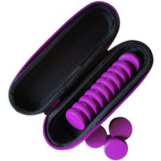 BrownCastle 플라잉디스크 부메랑 원반 프리미엄 컬러 크로키놀 디스크 13종 세트 하드 쉘 지퍼 케이스퍼플, Purple