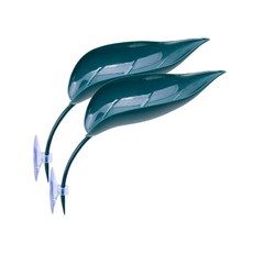 [꼬망구] 크레스티드게코 파충류 도마뱀 인조 나뭇잎 백업, 2개, 그린