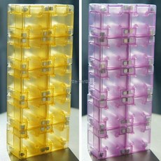 교육용 자석큐브 블록, 2.4cm 노란색과 보라색 사각형 20개