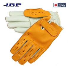 JRP重機手套夏季防摔透氣短手套復古真皮騎行外送, 橘白色,L