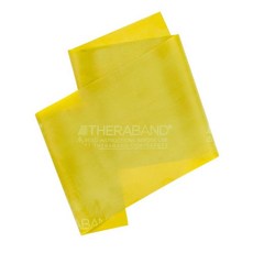 THERABAND 전문 저항 밴드 세트 운동용 1.8m(6피트) 운동 밴드 7팩 물리 치료 필라테스 및 전신 운동을 위한 스트레치 밴드 레벨 1~7, Yellow - Thin