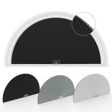 창쉐이드 아치 창문 그늘막 반달 반지름: 24인치 암막 창문 그늘막 반원형 드릴 셀룰러 그늘막 없음 쉽게 자르고 설치하세요