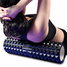싱글레이드 돌기 지압 마사지 파우치 폼롤러 45cm, 블랙, 1개
