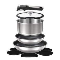 CAROTE 칼로테 프라이팬 세트 7점 스테인리스 IH·가스 불 대응 식세기 대응