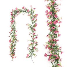 빛깔의 인공 보라색 꽃 덩굴 녹색 유칼립투스 잎 화환 사진 소품, 1개, 3. Pink