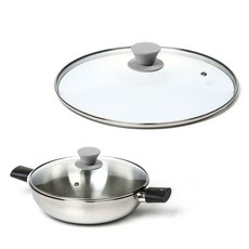 강화유리 냄비뚜껑 16cm에서34cm 실리콘손잡이 유리뚜껑 후라이팬뚜껑 멀티커버 멀티뚜껑 냄비커버 유리덮개, 유리뚜껑 24cm 실리콘손잡이, 1개