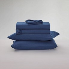 패밀리 침대 XL (144x84) 프리미엄 마이크로파이버 6피스 시트 세트 클래식하고 부드러운 촉감 와이오밍 킹 텍사스 플로리다 버몬트 알래스카 침대 풀 사이즈 2개, Wyoming King (84x84"), Navy