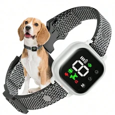 새로운 컬러 스크린 터치 반려견 짖음 방지 목걸이 | 고감도 센서 타입-C 고속 충전 IP67 방수 대형견 소, 01 Wh Necklace