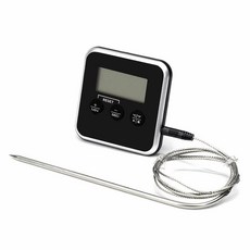 심부온도계 탐침고기온도계 타이머 탐침 고기온도계 블랙