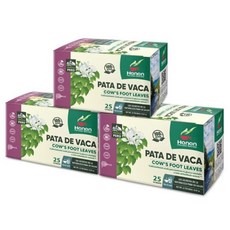 Hanan Pata de Vaca (소 발 잎) - 페루산 허브 티백 25개 - 천연 혈당 관리를 위한 Bauhinia forficata, 75 Count (Pack of 3)