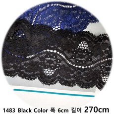 DKLACE-1483 / 자가드 스판 레이스 (폭 6cm 길이 1yd / 3yd / 5yd / 10yd기준), 3개, 블랙