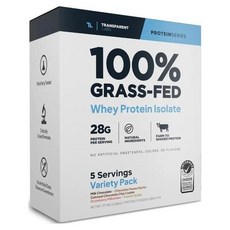 Transparent Labs 트랜스패런트 랩스 100% 그래스페드 프로틴 버라이어티 5가지맛 샘플 분리유청단백질 177g, 1개