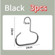 1-5개 내구성 있는 원형 링 모자 걸이 옷장 모자 걸이 야구 모자 랙 정리함 걸이 홀더 스카프 타월 넥타이 보관함, Black 3pcs