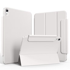 AOUB 아이패드 보호 케이스 얇고 가벼운 테두리 없는 10/11세대 태블릿 에어 10.9 프로 11 스마트 보호 케이스, 미스트 그레이, 1개