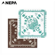 네파 공용 포레스트 러프 손수건 스카프 반다나세트(자외선차단), 민트/브라운(Z01)