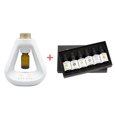 精油香氛機+6種精油組, 6, 10ml, 黑色-單機+精油六件組-三角香薰機 HH-D01