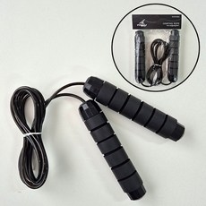 티렉스 성인용 논슬립 PVC코팅 줄꼬임방지 줄넘기 와이어 고속 줄넘기 길이조절 가능, 1개, 블랙