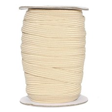 만다라 공예품 재봉용 흰색 탄성 밴드 10mm 50야드 롤 - 3/8 플랫 엘라스틱 코드 제작용 8인치 땋은 신축 스트랩 3개, Cream, 3/8 Inch 10mm 50 Yards, 1개