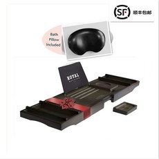 우드 반신욕독서대 트레이 욕조 휴대폰 목욕 거치대 선반, 1개, C. 블랙 욕조 스탠드 블랙 베개