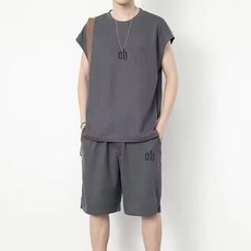 男士無袖背心 華夫格 夏季潮流套裝 籃球服 健身服 休閒帥氣男裝