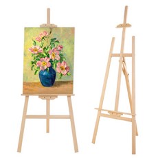 SOMIME 이젤 스탠드 조절 가능한 나무 이젤 그림 웨딩 사인 및 포스터를위한 접이식 아트 이젤 어린이 및 성인에게 적합, 2400g, 데릭 크레인, 150cm
