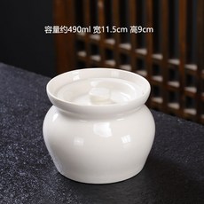 隔水燉帶蓋湯罐 一人份陶瓷小吃煨湯湯盅, 1個, 500ml瓦罐燉盅【奶白色】