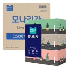 모나리자 미용티슈 250매 x 24개 각티슈/곽티슈/휴지, 6000개입