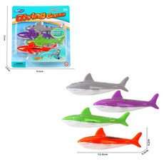 兒童游泳訓練教具 潛水遊戲 浮水玩具 憋氣練習 水下取物, 鯊魚4個裝, 1個
