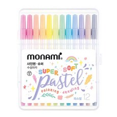 모나미 슈퍼싸인펜 파스텔 12색, 단품, 단품