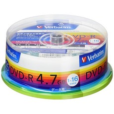 버베이텀(Verbatim) Verbatim 버베이텀 1회 기록용 DVD-R 4.7GB 25枚 화이트 프린터블 1-16배속 단면 1층 DHR47JP25V1