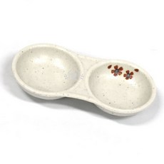 멜라민 동백 원형종지 나눔종지 업소용소스그릇 양념종지, 동백전사매트원형2절종지 G-0508