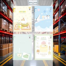 스프링 알림장 좁은칸 색상랜덤 1개 캐릭터 입학선물 필기노트 학용품 신학기 알림장노트