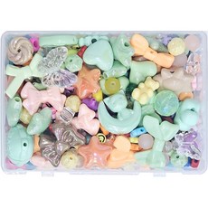 [루앤블리] 알찬 비즈 세트 부자재 대용량 파츠 볼꾸 볼펜꾸미기 팔찌 핸드폰 스트랩 키링 만들기 DIY 공예 재료 200g, 1개, 봄이(웜)