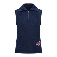 까스텔바작 여성 헥시온 베네로스 골프 빅카라 반집업 니트 베스트 간절기 경량 조끼