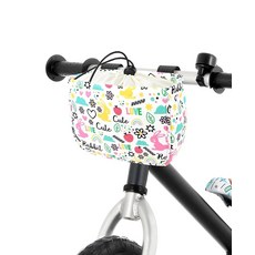 ANZOME 아동용 자전거 바구니 퍼플 폴카 도트 자전거 바구니 아동용 방수 자전거 바구니 전면 핸들바 가방 여아 남아용 어린이 자전거 액세서리 선물 대부분의 자전거, Rabbit, 1개
