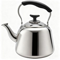 Lily's Home 스토브탑용 휘슬링 차 주전자 시끄러운 호루라기가 있는 1.9L(2쿼트) 스테인리스 스틸 물 주전자 쿨 터치 핸들 및 인덕션 호환 베이스 - 가스 전기, Lily's Home 스토브탑용 휘슬링 차 주전자, 시