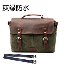 탑박스 빈티지 오토바이 리어백 가방 배달 클래식 수납 사이드백 가죽, 밀리터리 그린 스트랩 포함