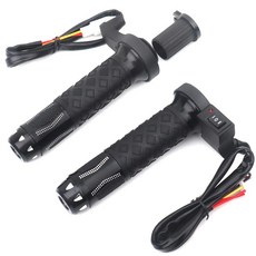 오토바이 열선그립 핸들그립 2단 온도조절 컬러 겨울 방한용품 범용 22mm, 블랙, 1세트