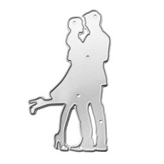 커플 커팅 다이 DIY 발렌타인데이 생일 카드 사진 앨범 장식, 실버