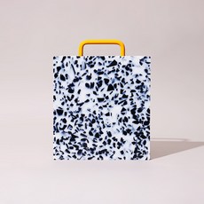 짐샌더슨 테라조 컬러 커팅보드 컬러도마 M, 블랙&화이트, 1개