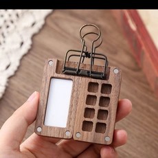 迷你便攜水彩顏料套裝 分裝美術專用全套工具 調色盤胡桃木盒 隨身 好玩，好看, 胡桃木8格空盒送夾子, 1個