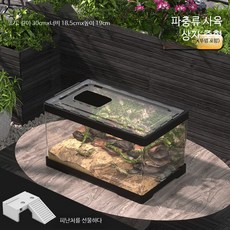 파충류 사육 박스 아크릴 수조 거북이 곤충 도마뱀 거미 사육통 생물 케이지, 1개, 7_중형 뚜껑 포함 30.5x18.5x19cm