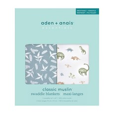 aden + anais essentials (에이든 앤 네이 에센셜) 스와돌 2 dino jungle 아기 2개 SWADAEESWC20032