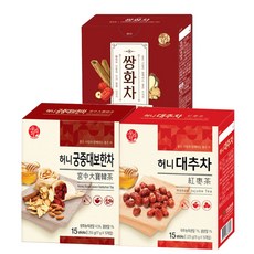 [성실한오피스] 송원 쌍화차 15T + 허니 대추차 15T +허니 궁중대보한차 15T 따뜻한 겨울 건강차 3종, 1세트, 1개
