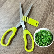 IDJE 蔥花剪切絲器 五層不銹鋼多功能食物剪刀 紫菜輔食廚房神器 園林擺件, 1個, 切蔥花很快-加厚款五層剪-配1清浩刷-1