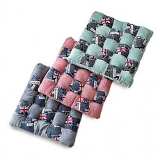 쿠션 방석 패턴 유니언잭 겨울 좌식